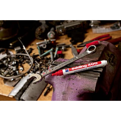 Marcatore permanente edding 400 punta conica 1 mm rosso E-400 002